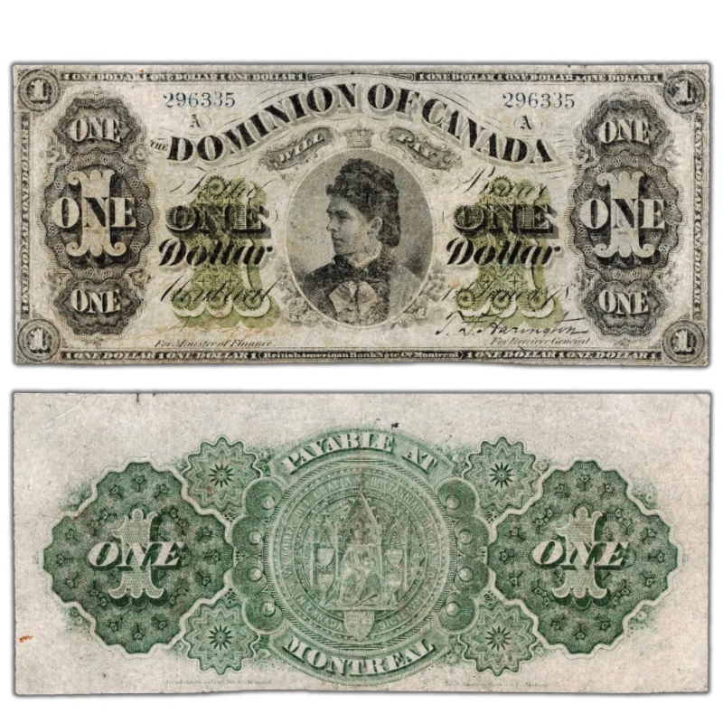 Canada 1878 $1 Lettered Border Note