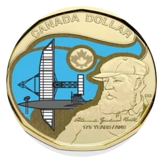 2022 Canada 1 Dollar Loonie Alexander Graham Bell Colored BU