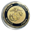 Lucky  Colored Coin US Marine Division in Protective Plastic Capsule