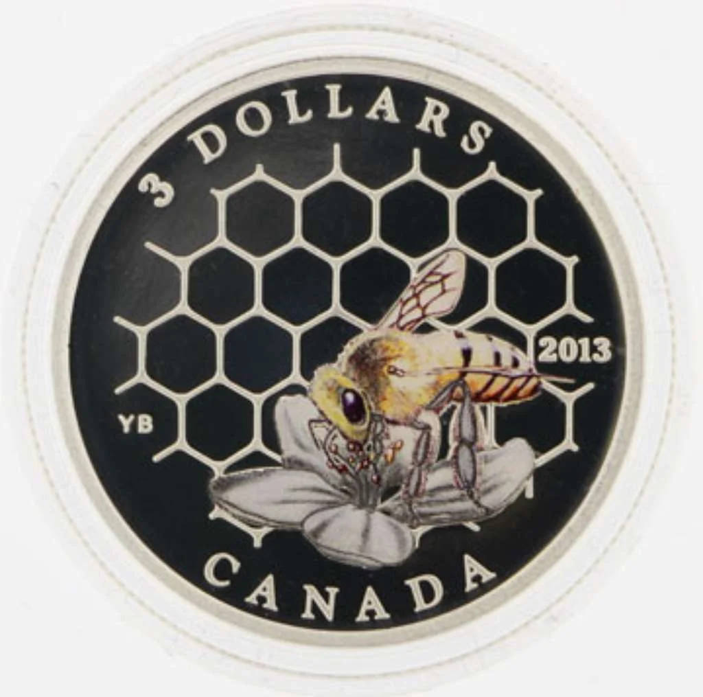 2013 Canada Silver $3 Bee And Hive - Animal Architects