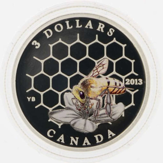2013 Canada Silver $3 Bee And Hive - Animal Architects