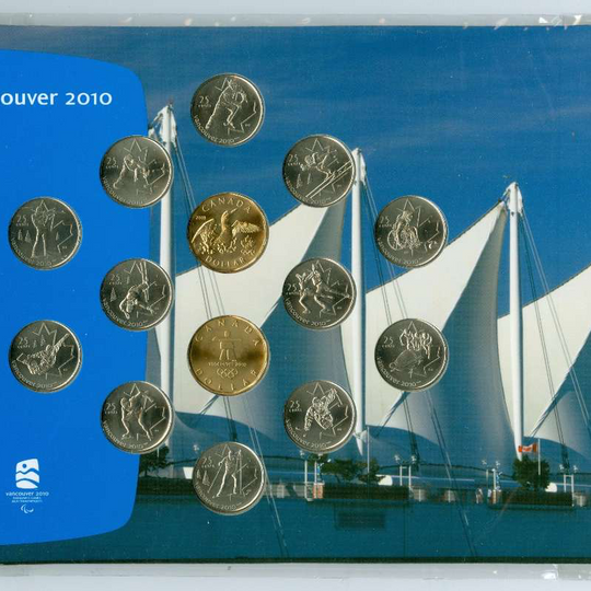2010 Canada Vancouver Olympics Base Metal Coin Set Vancouver