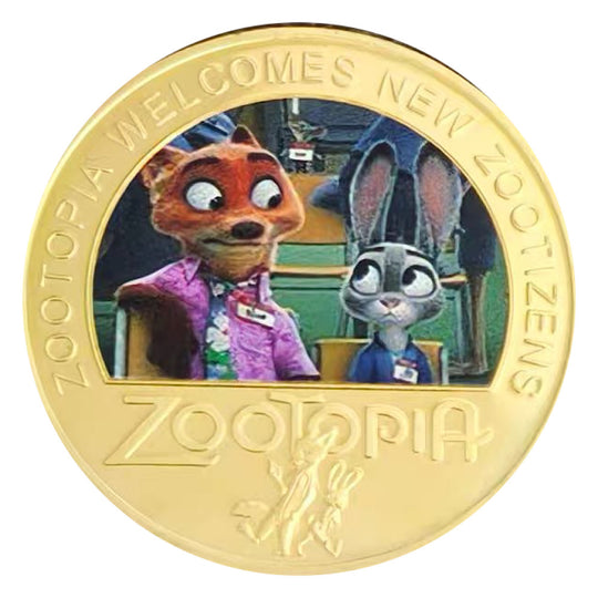 Zootopia Judy Hopps & Nick Wilde Colorized Gold-Plated Collectible Coin Token