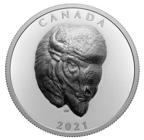 2021 Canada Silver  $25 Bold Bison, Extraordinary High Relief