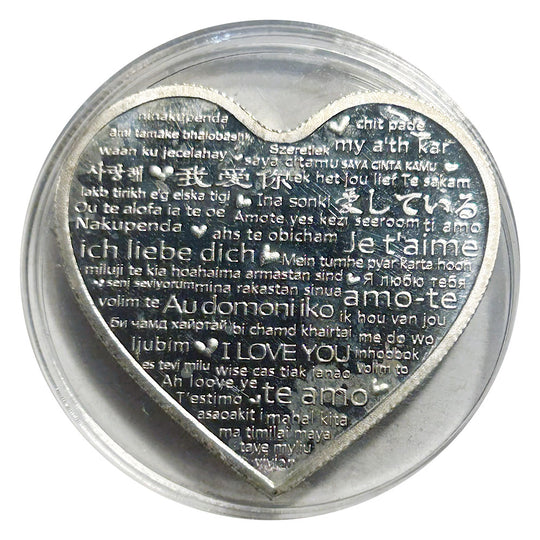 Lucky Coin Roses for Love Heart Shaped in Plastic Capsule