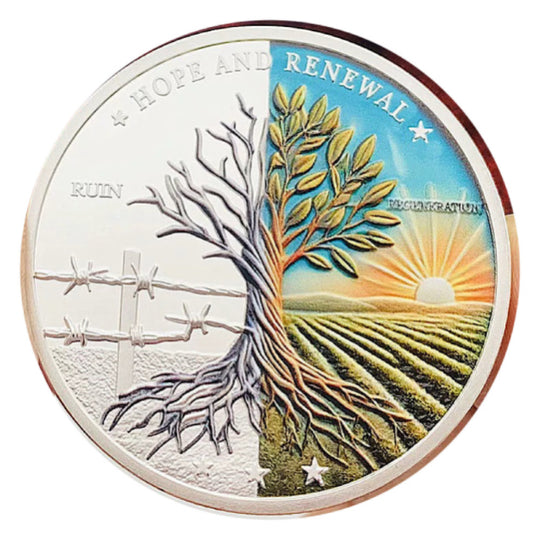 Lucky Coin Hope & Renewal Tree Gift Colored in Protective Plastic Capsule