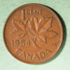 1954 Canada One Cent  Shoulder Fold VF