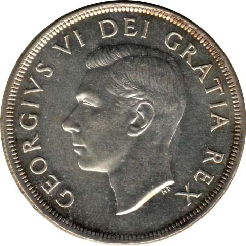 1949 Bank Of Canada Silver $1 Dollar UNC MS 65