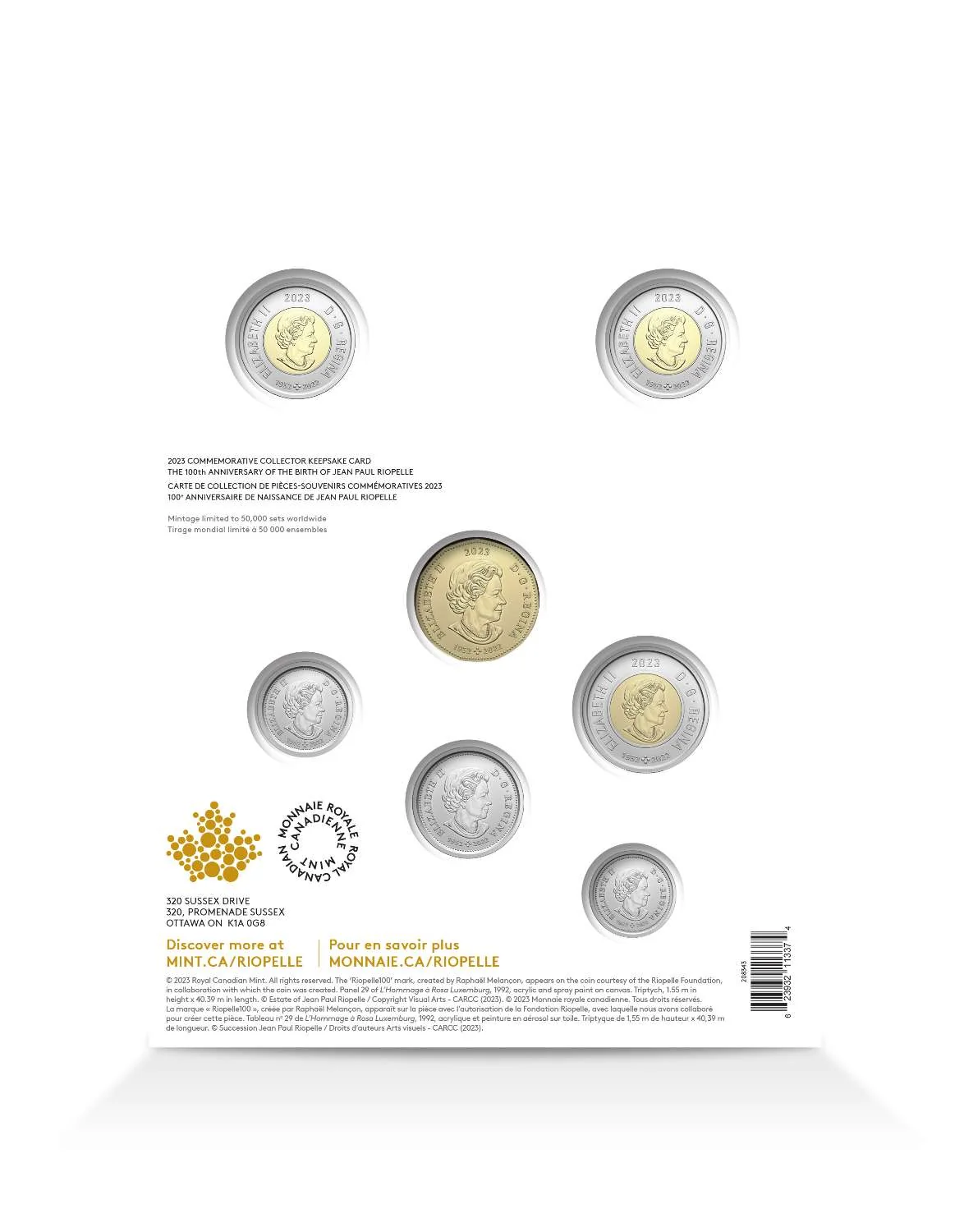 2023 Canada Base Metal  Keepsake Honouring 100th Anniv of Birth of Jean Paul Riopelle BU