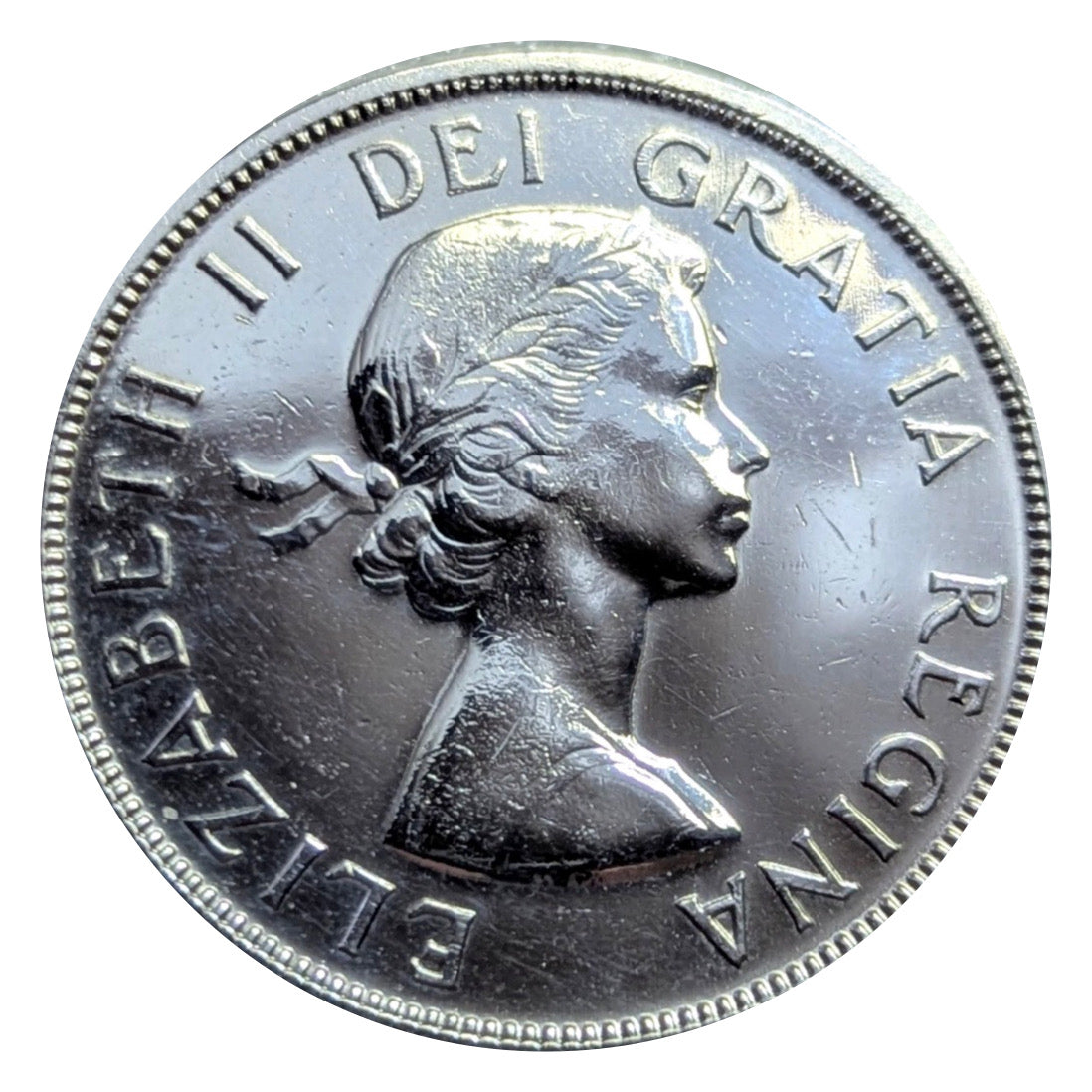 1958 Canadian Silver Dollar Coin  MS60