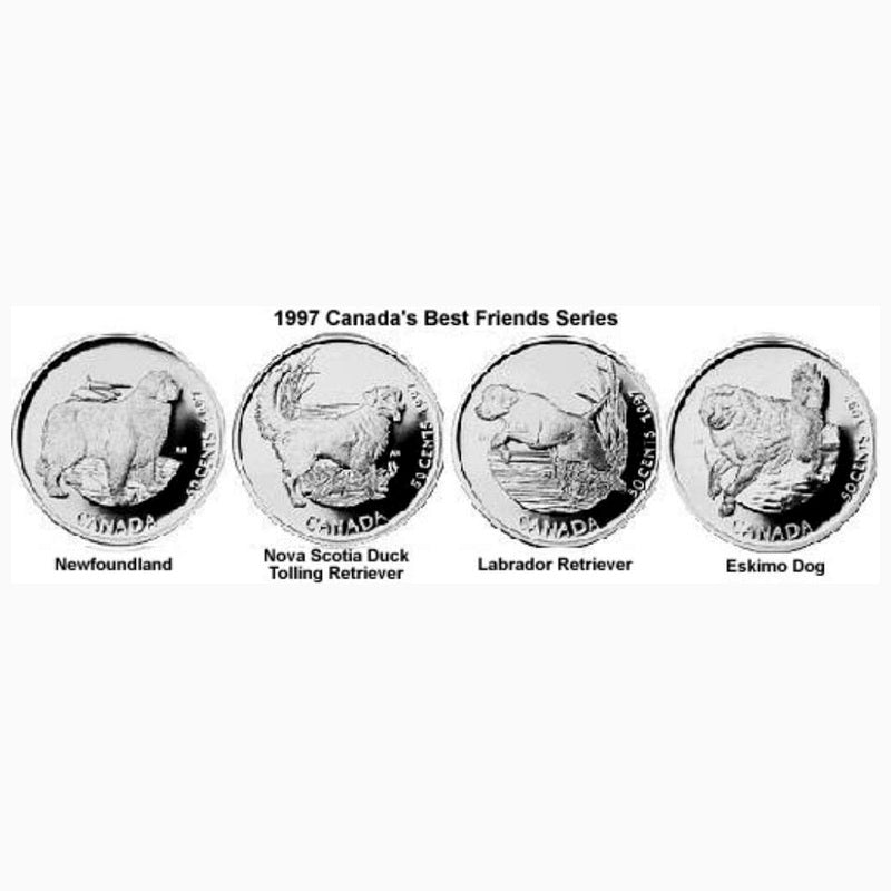 1997 Canada's Best Friends 4-Coin Sterling Silver 50c Proof Set RCM