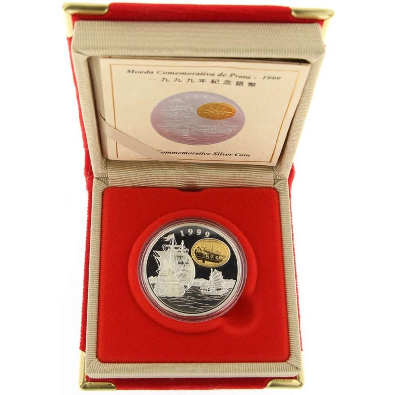 1999 Macau 100 Patacas Return to China .925 Silver Proof Coin