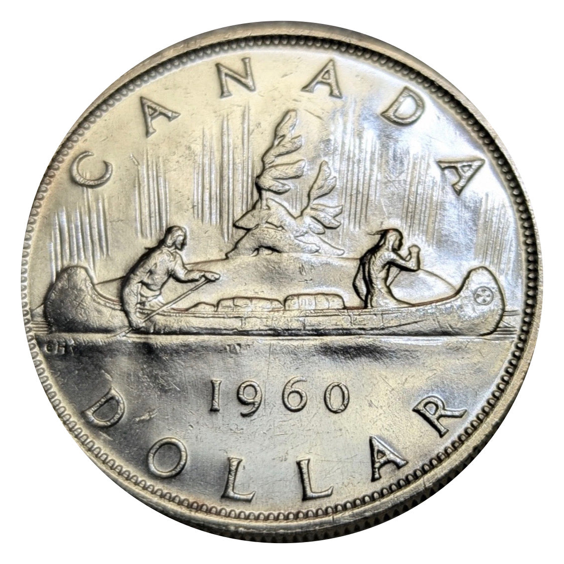 1960 Canadian Silver Dollar Coin  MS60