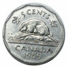 1959 Kanadische 5-Cent-Beaver-Nickel-Münze (Umlauf) VF