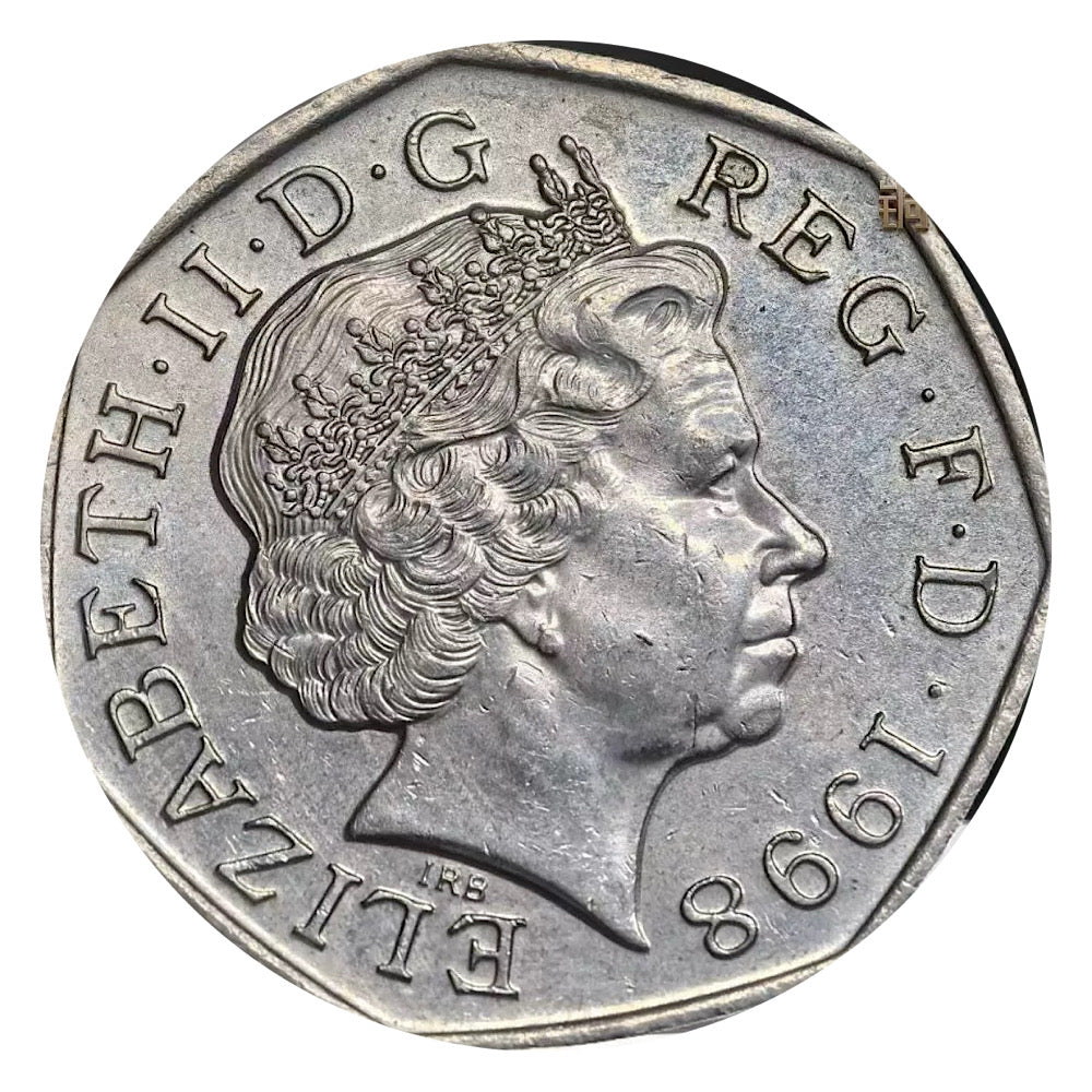 1998 UK 50 Elizabeth II 50 Pence NHS 50th Anniversary commemorative BU