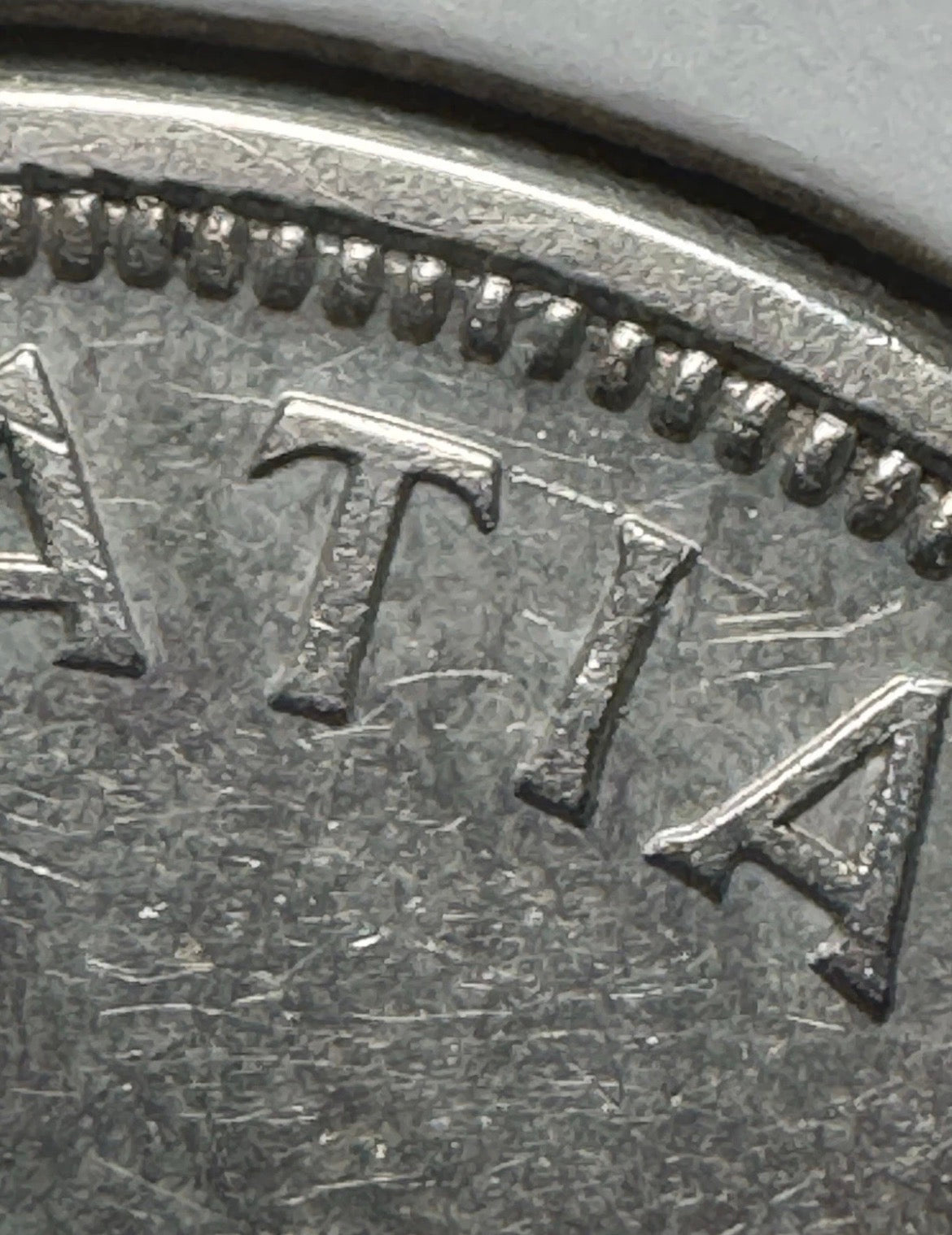 1955 Canadian Silver Dollar Coin Arnprior With Die Break EF