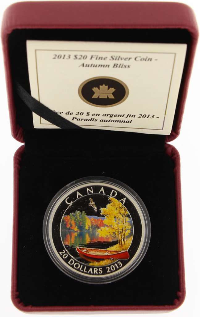 2013 Canada $20 Autumn Bliss Canadian Landscape .9999 Silver Proof Coin