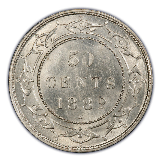 1882 H Canada Silver 50 cents Newfoundland (Victoria) Coin VG
