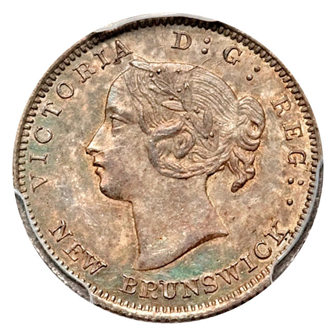 1864 Canada  5 cents New Brunswick Silver Coin VG