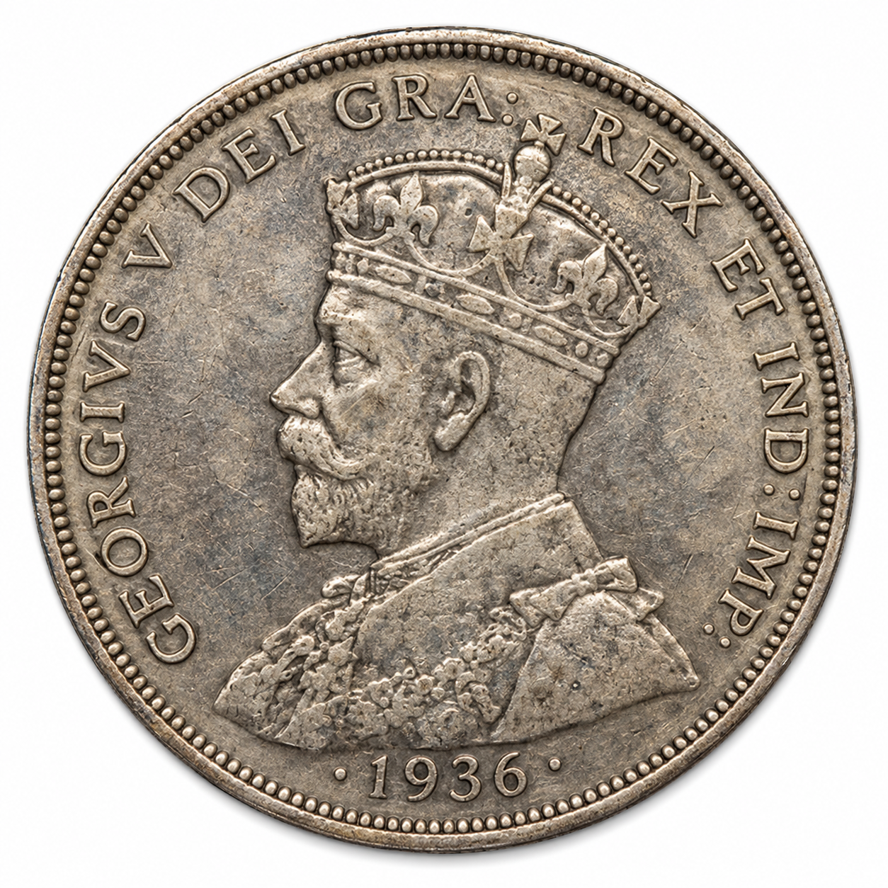 1936 Canada Silver Dollar $1 King George V Voyageur 80% Silver VF