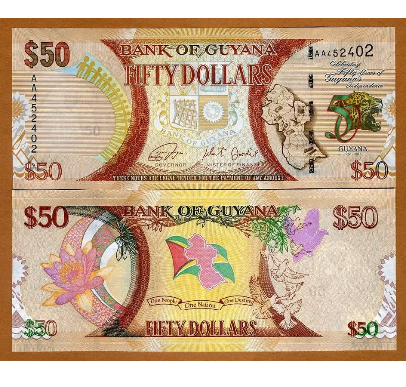 2016 Guyana 50 dollars  Commemorative UNC