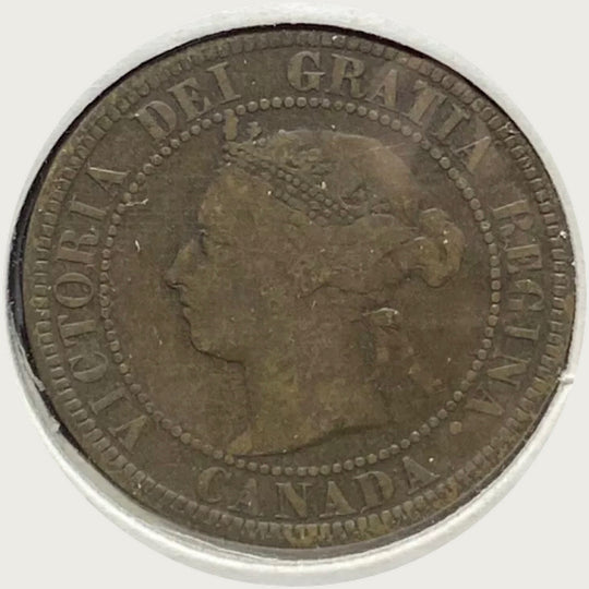 1886 Canadian  Queen Victoria large Penny Coin VG