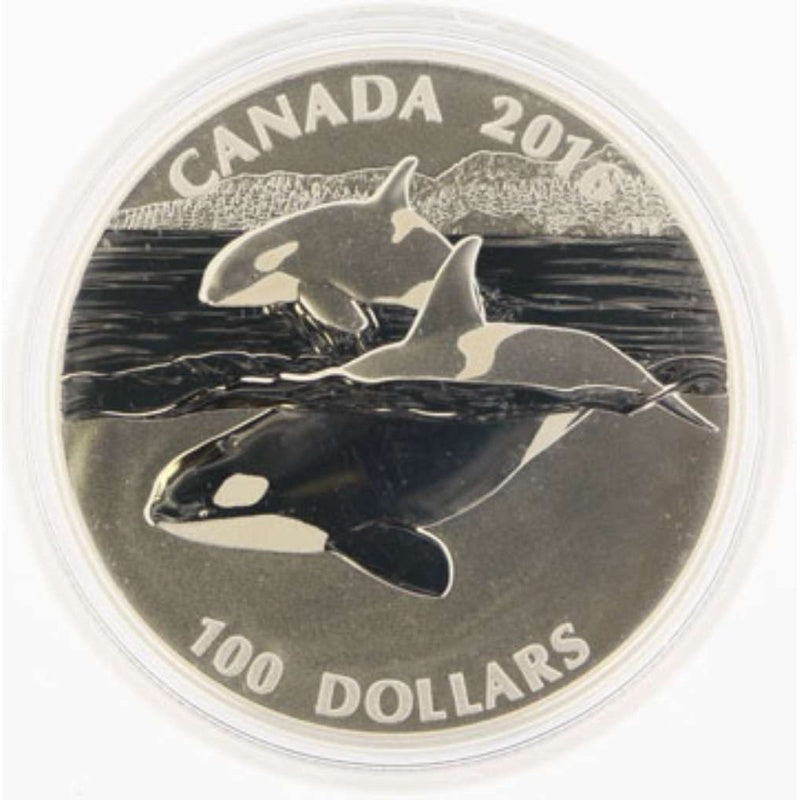 2016 Canada $100 Orca Whale .9999 Fine Silver Matte Proof Coin