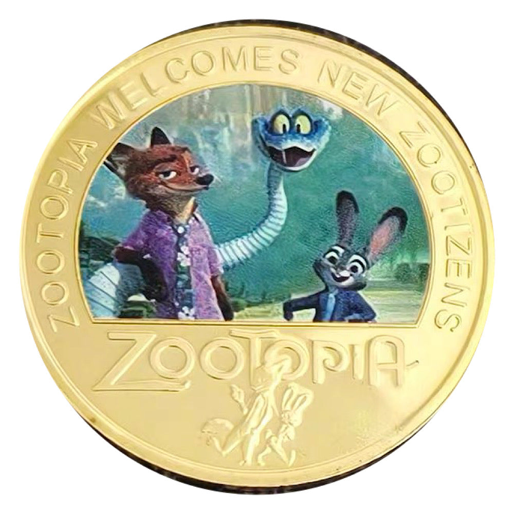 Zootopia Judy Hopps & Nick Wilde Colorized Gold-Plated Collectible Coin Token