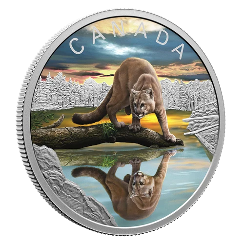 2024 Canada Silver  $20 Cougar - Wildlife Reflections PF 1.009oz, .9999