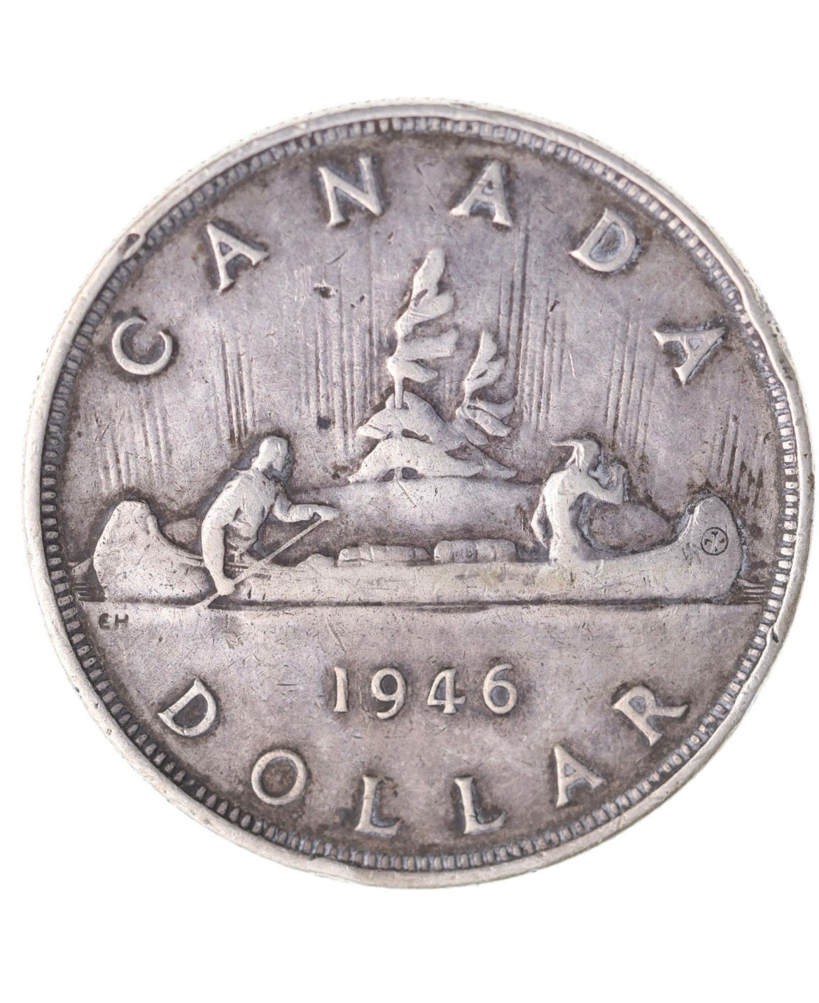1946 Canada Silver Dollar $1 Key Date King George VI 80% Silver VF