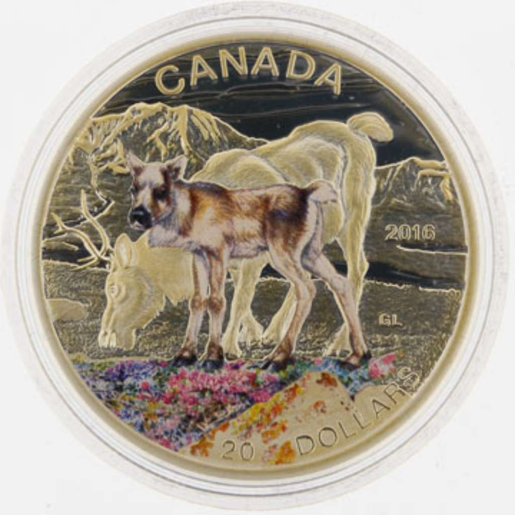 2016 Canada Silver  $20 Baby Animals: Caribou 1 oz