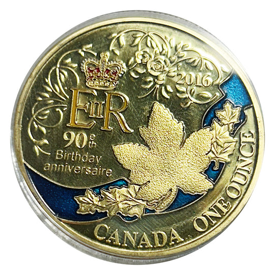 Lucky  Colored Coin Queen Elizabeth II   in Protective Plastic Capsule