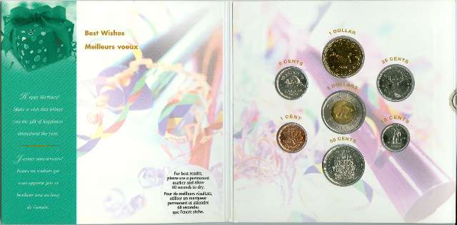 2006 Canada Birthday Gift Set 7 Coins in Presentation Folder