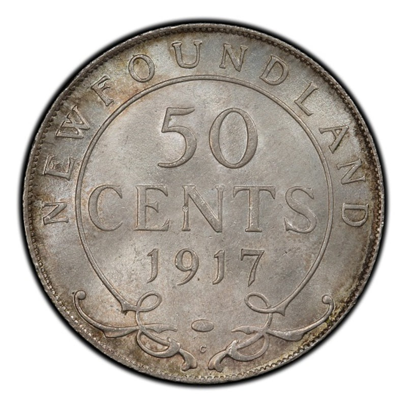 1917 C Canada Silver 50 cents Newfoundland  Coin VG