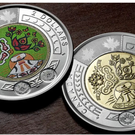 2023 Canada $2 National Indigenous Peoples Day Colorized & Plain Toonie Set!