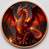 Inferno Dragon 1 oz. 3D High Relief Colourized Pure Copper Round