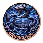 Jormungandr World Serpent Norse Mythology 1 oz 3D High Relief Colourized Copper Round