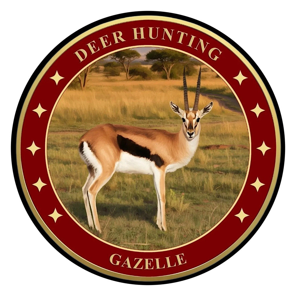 African Gazelle Wildlife 1 oz. High Relief UV Colourized Pure Copper Round