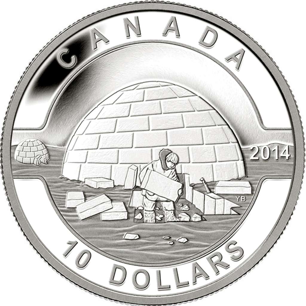 2014 Canada $10 Igloo O Canada .9999 Silver Proof Coin RCM