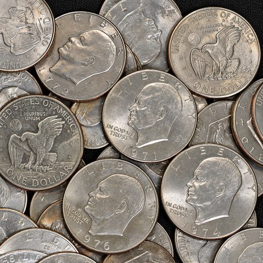 50 Mixed 1971-1978 Eisenhower Ike Dollars $50 Face Value US Coin Lot