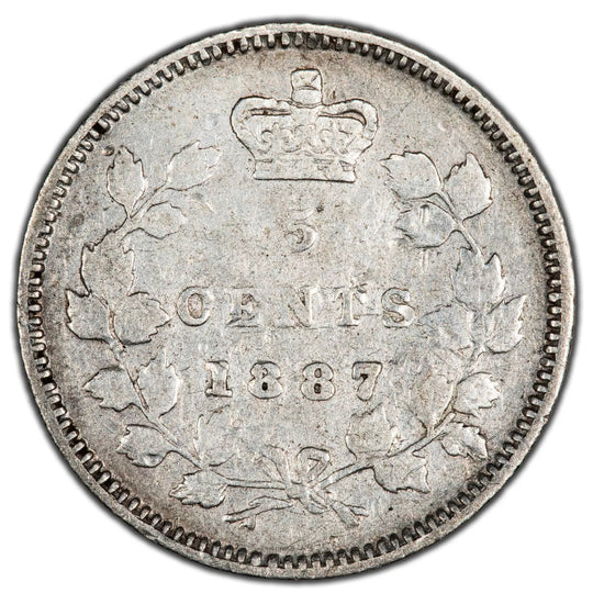 1882 H kanadische 5 Cent VF seltene Münze Silbermünze Stichtag
