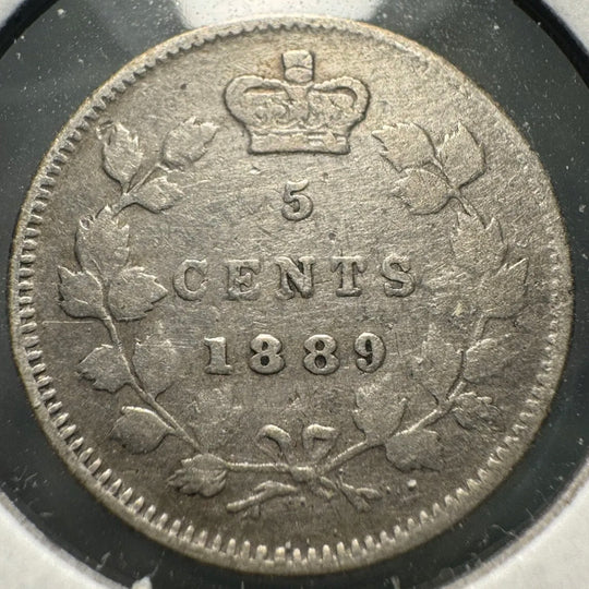 1882 H kanadische 5 Cent VF seltene Münze Silbermünze Stichtag