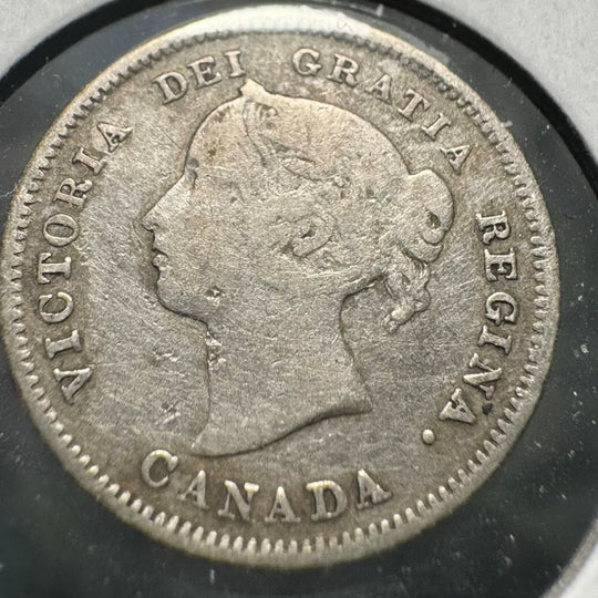 1882 H kanadische 5 Cent VF seltene Münze Silbermünze Stichtag