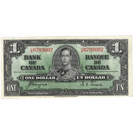 1973 1-Dollar-Banknote der Bank of Canada Crow-Bouey UNC