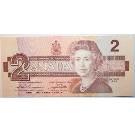 1986 Canadian Two Dollar Banknote 2$ Bank Of Canada Uncirculated Currency