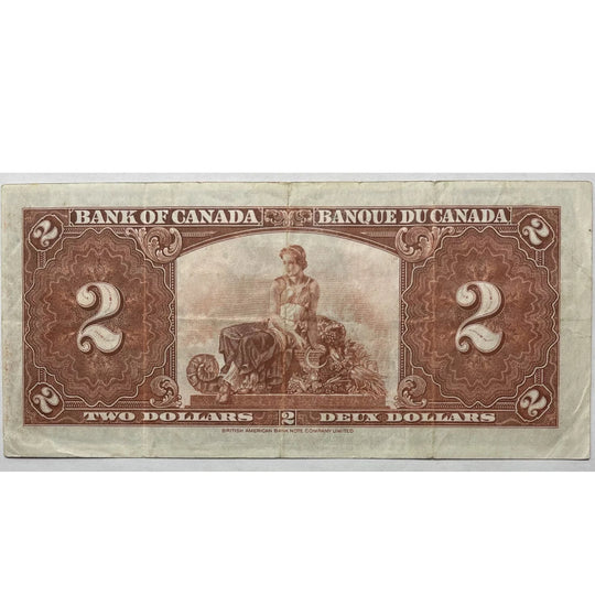1937 Coyne/Towers Bank Of Canada $2  VF Condition