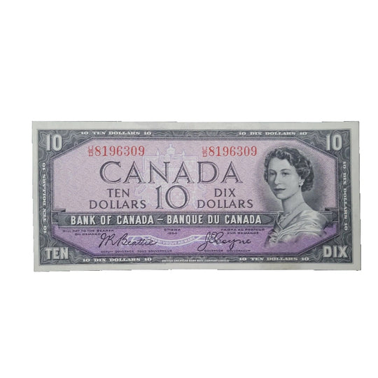 1954 Bank of Canada $10  Note Beattie-Rasminsky  BC - AU