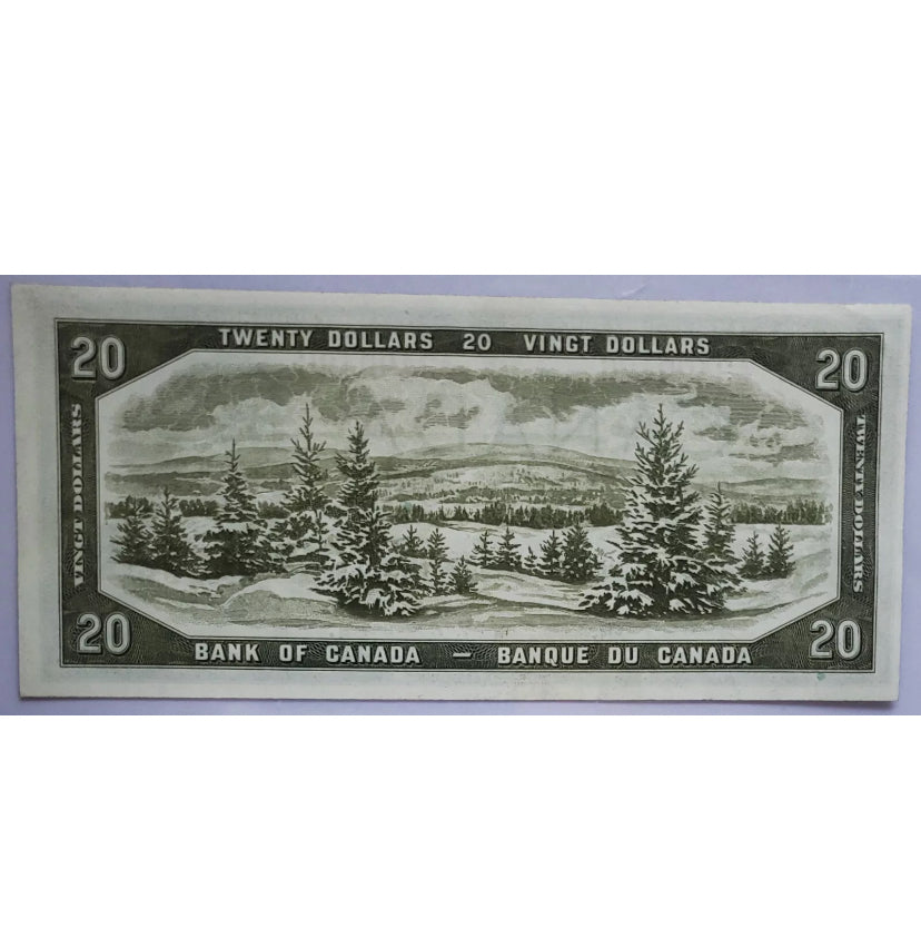 1954 Bank of Canada $20 Note Beattie-Rasminsky  BC - AU
