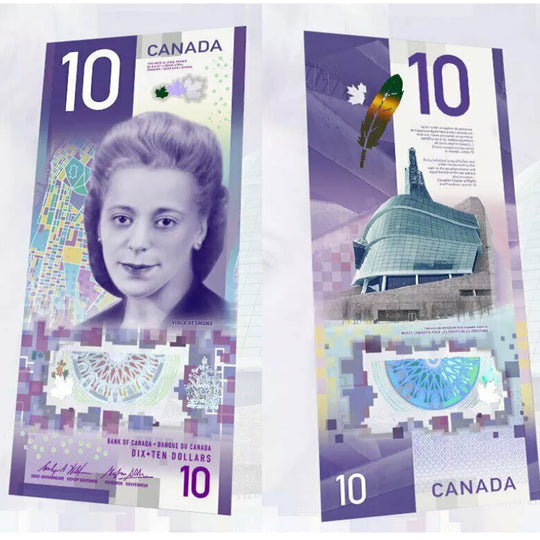 10x Sequential 2018 'Viola Desmond' $10 Vertical Notes UNC FV 100.00  