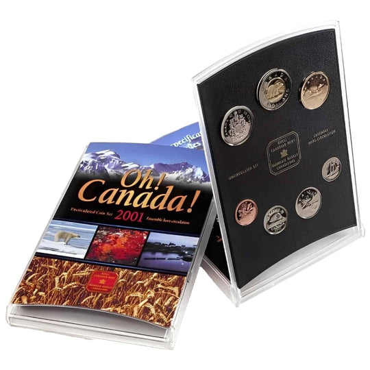 Oh! Canada! Uncirculated 7  Coin -Set 2001 Royal Canadian Mint